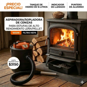 Aspiradora/Sopladora para cenizas - estufas a leña y pellets